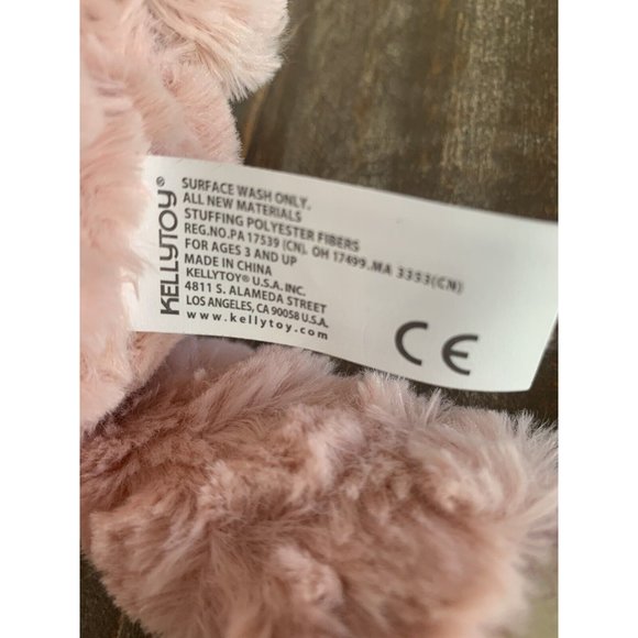 Fox Plush Toy14" Kellytoy Stuffed Animal Pals Pink White Furry Shiny paws Bowtie - Picture 4 of 6